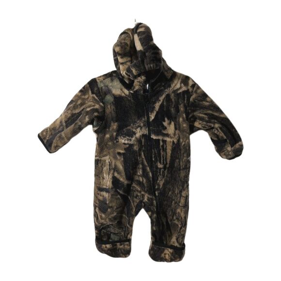 Columbia Camo Fleece One Piece 12 Months Outfit Cute - Fold Over Hands & Feet - Picture 1 of 8